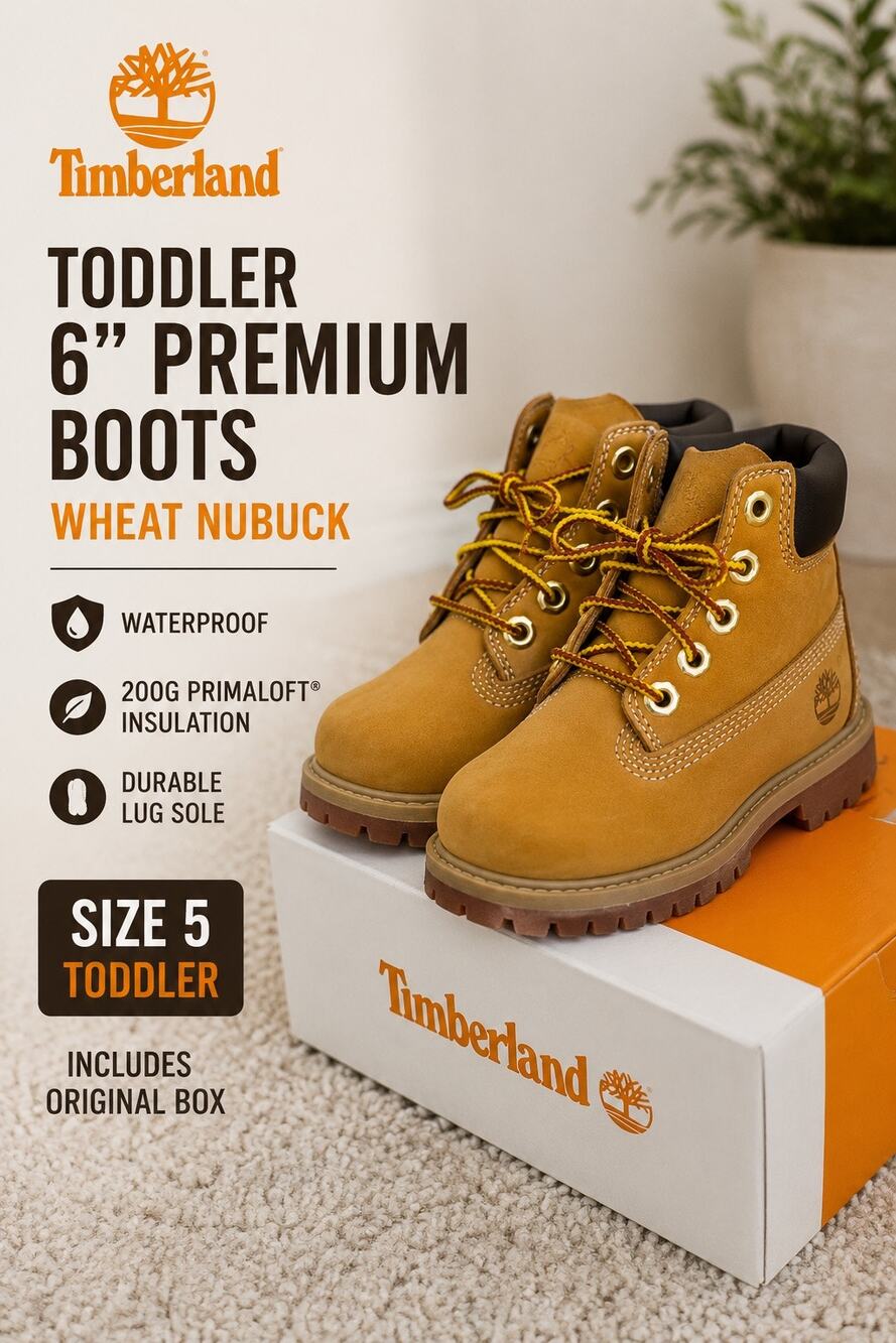 Timberland Toddler Wheat 6” Boots Size 5 PrimaLoft Waterproof
